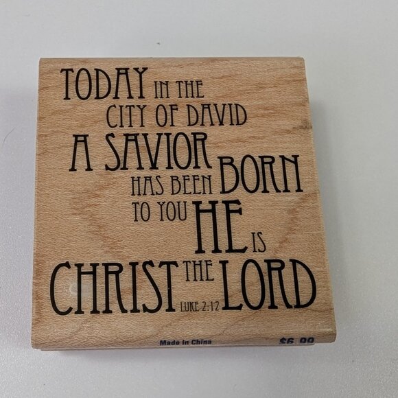 Stampabilities Today in the City Luke 2:12 Wood Mounted Rubber Stamp - Picture 1 of 4